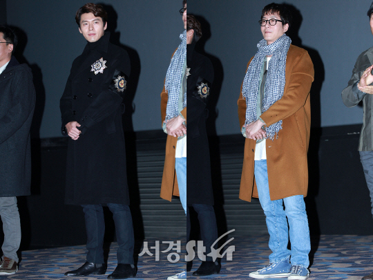 /29일 열린 영화 ‘공조’ 무대인사에 배우 현빈과 김주혁이 참석했다.