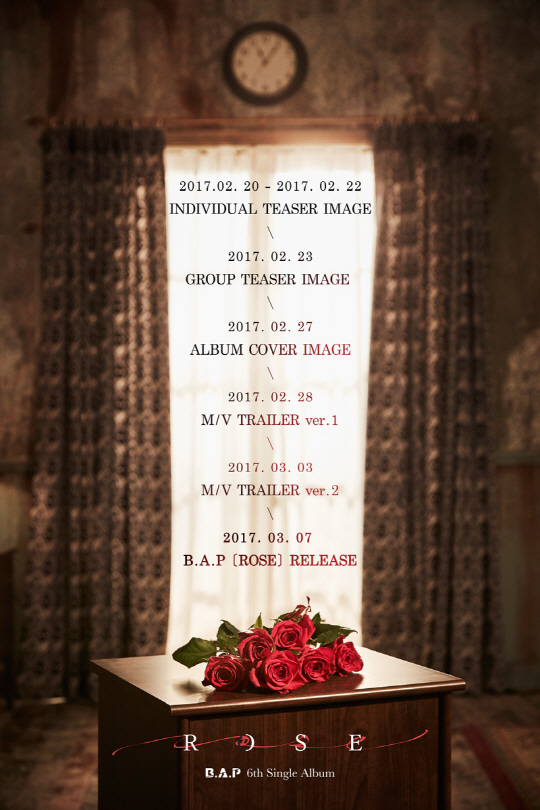 B.A.P, 3월 7일 여섯 번째 싱글앨범 ‘로즈’로 컴백 확정