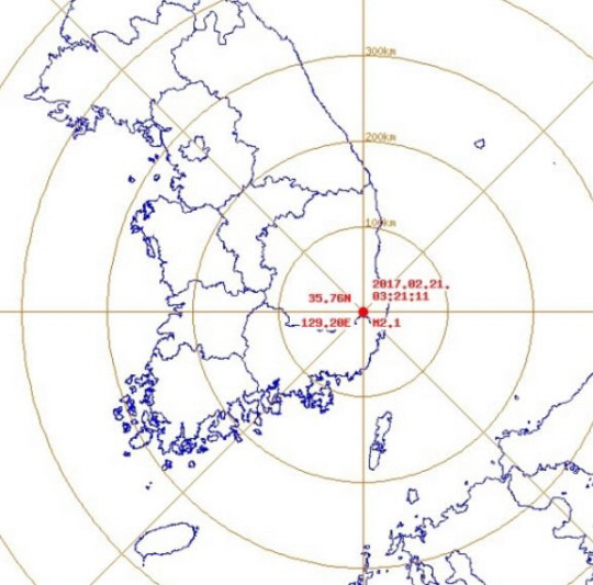 경북 경주, 규모 2.1 지진 발생 “지난해 발생한 5.8 지진 이후 584번째 여진”