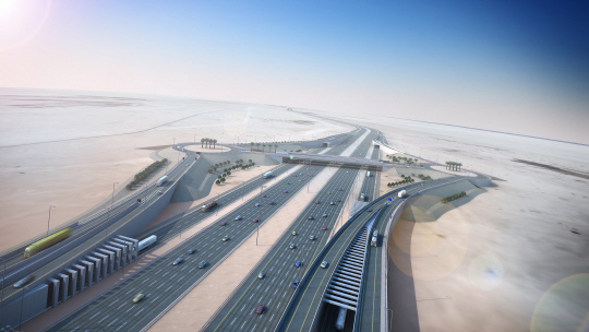 대우건설이 지난 2일 카타르에서 따낸 ‘E-Ring Road 남북연결 구간 공사’(6억1,947만달러)의 조감도. /사진제공=대우건설
