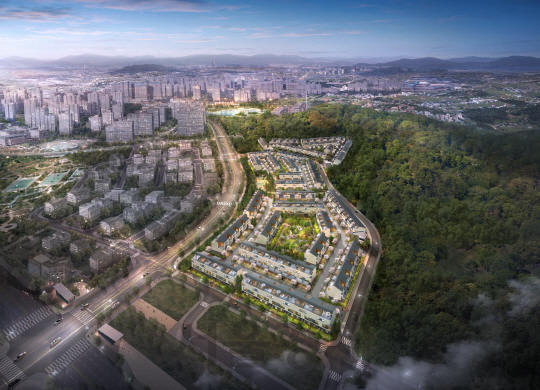 GS건설이 김포 한강신도시 운양·마산동 일대에 짓는 블록형 단독주택단지 ‘자이더빌리지’ 조감도. / 사진제공=GS건설
