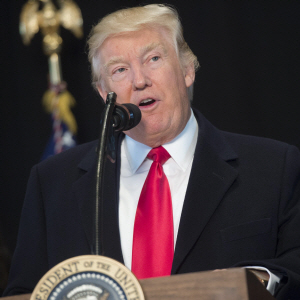 도널드 트럼프 미국 대통령이 21일(현지시간) 워싱턴에서 열린 행사에 참석해 연설하고 있다./AFP연합뉴스