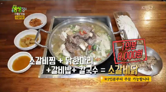 ‘생생정보’ 8000원 소갈비닭+칼국수+갈비밥…창천동 ‘깔딱’