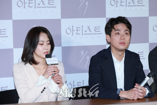 배우 류현경과 박정민이 28일 오후 서울 행당동 왕십리 CGV에서 열린 영화 ‘아티스트: 다시 태어나다’ 언론시사회에 참석했다.