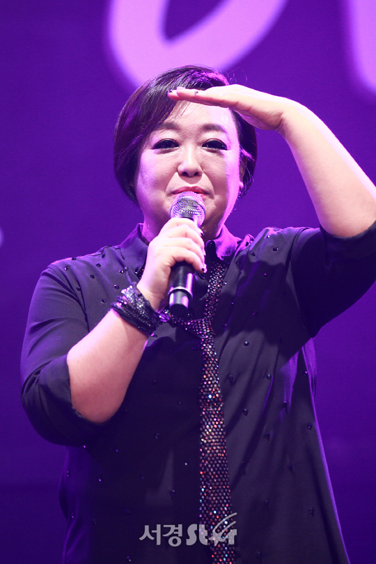 가수 혜은이가 3일 서울 종로구 동숭동 Sh아트홀에서 열린 2017 혜은이 가수데뷔 45주년 기념 소극장 콘서트 ‘열정’ 프레스콜에 참석했다.