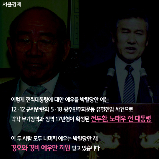 [카드뉴스]'탄핵 인용' …날아가 버린 '전직대통령 예우'