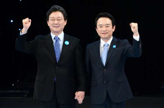 바른정당 대선 주자인 유승민 의원(왼쪽부터)과 남경필 경기도지사/연합뉴스