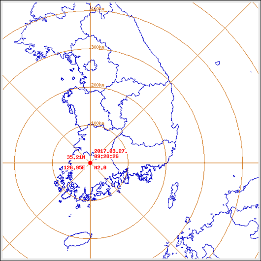 오늘(27일) 전남 광주서 규모 2.0 지진 “피해는 없을 것”