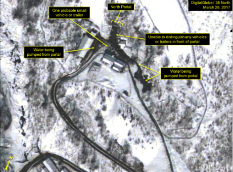 북한 풍계리 핵실험장 위성 사진 /38노스 캡처