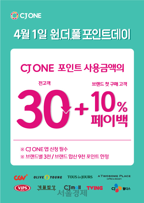 CJ ONE, 페이백 이벤트 '원더풀 포인트' 진행