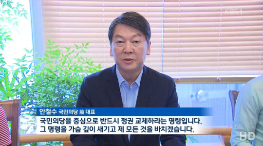 안철수-문재인 양자대결 여론조사...4.4%차로 안철수 우위