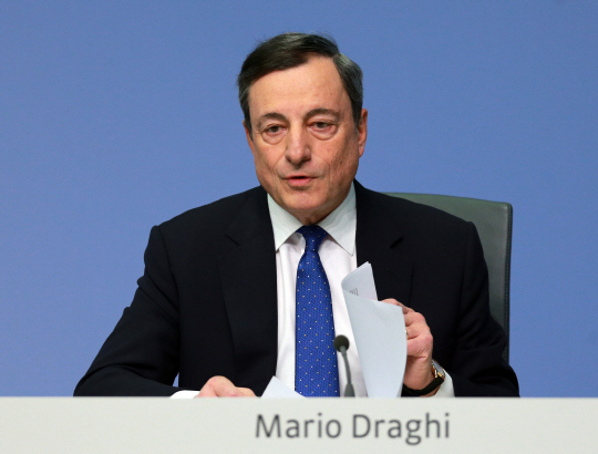 마리오 드라기 유럽중앙은행(ECB) 총재. /프랑크푸르트=신화연합뉴스