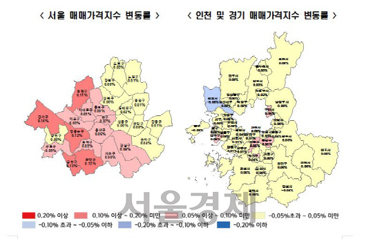 서울 및 수도권 아파트 매매가격지수 변동률. /한국감정원 제공