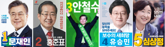 대선 후보 포스터 공개...‘공식 선거 운동 시작’