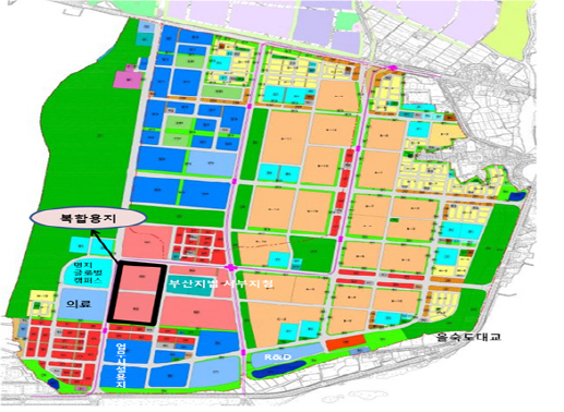 명지국제신도시 복합용지(Ⅱ·Ⅲ) 위치도./제공=부산진해경제제유구역청