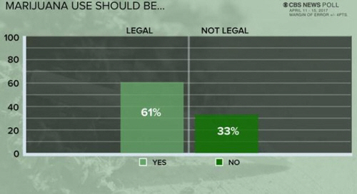 미국 마리화나 합법화 지지율 /미국 방송 CBS 홈페이지 캡처=연합뉴스
