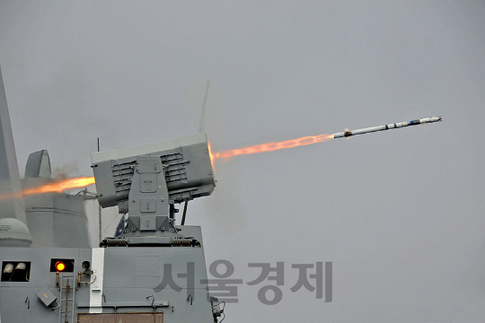 미국 레이시온사가 개발해 미국, 한국 등 7개국이 사용하는 RIM -166 미사일 발사 시스템(RAM). 한국이 독자 모델로 개발하는 해궁 시스템은 이와 비슷한 성능과 운용 교리를 갖고 있다. 오는 2019년부터 양상돼 해군 함정에 탑재될 예정이다.