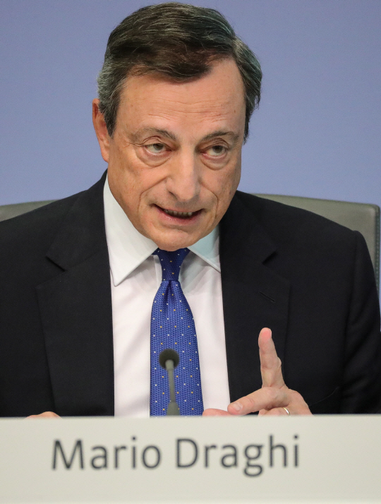 마리오 드라기 유럽중앙은행(ECB) 총재/프랑크푸르트=EPA연합뉴스