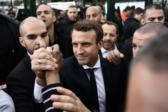 앙마르슈의 에마뉘엘 마크롱 프랑스 대선후보/AFP연합뉴스
