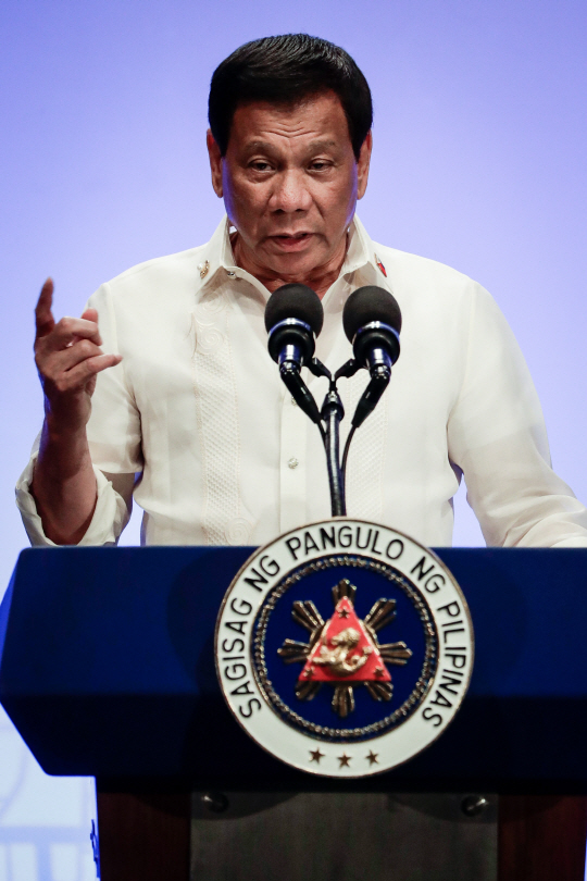 로드리고 두테르테 필리핀 대통령/마닐라=EPA연합뉴스