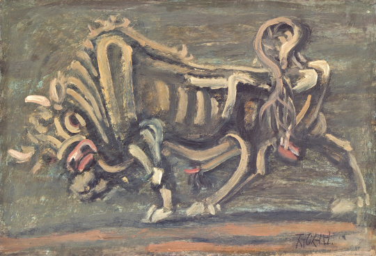 이중섭 ‘황소’ 1953년작, 종이에 애나멜과 유채, 35.5x52cm, 서울미술관 소장 /사진제공=서울미술관