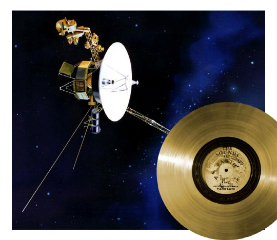 우주 속의 보이저 1호를 그린 상상화