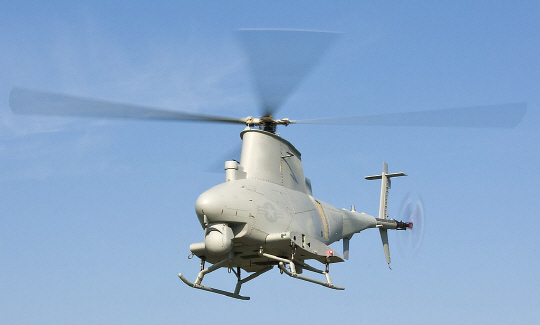 미 해군이 약 30기를 운용하는 MQ-8 파이어스카우트 무인 헬기. 해병대는 최소한 이 같은 성능을 요구하고 있다. 성능이 검증됐고 거친 환경에서도 운용이 가능하지만 가격이 비싸다.