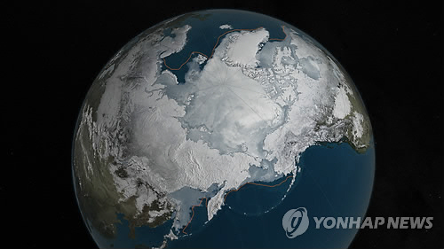 감소세 북극 얼음  /AP,NASA=연합뉴스