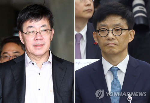 이영렬(왼) 서울중앙지검장과 안태근 법무부 검찰국장/연합뉴스