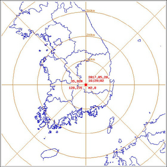 경북 성주서 규모 2.0 지진 발생…기상청 “피해는 없을 것”