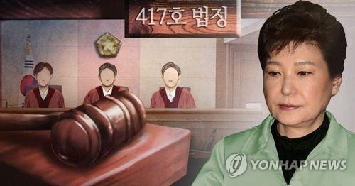 박근혜 재판이 열리는 417호 형사대법정은 ‘역사적 재판’이 열렸던 ‘단골 장소’다./연합뉴스