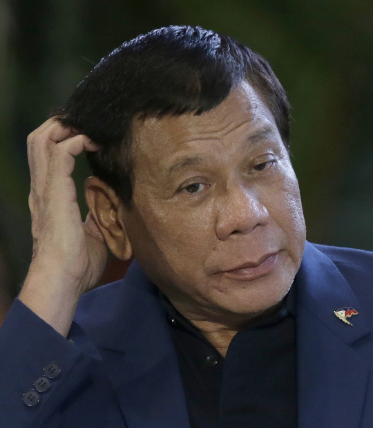 로드리고 두테르테 필리핀 대통령/마닐라=AP연합뉴스