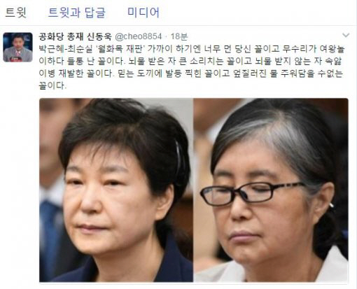 박근혜·최순실 오늘 법정에서 다시 만나 증인심문 진행 “가까이하기엔 너무 먼 당신” 신동욱