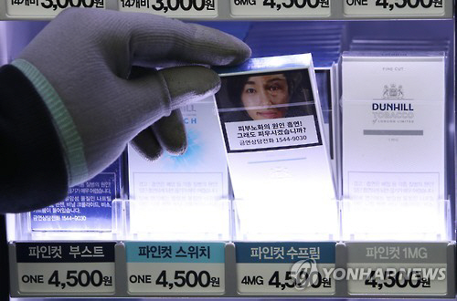 담뱃갑에 도입된 흡연 경고그림/연합뉴스