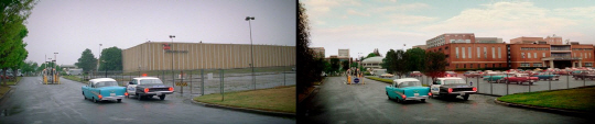 특수 효과를 입히기 전의 ’히든 피겨스‘ 장면(왼쪽), 크레프티 에이프스의 시각효과가 들어간 후의 모습.