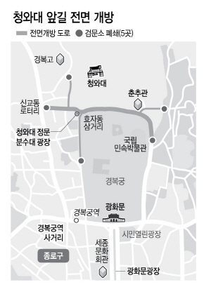 50년 만에..靑 앞길 26일부터 전면 개방