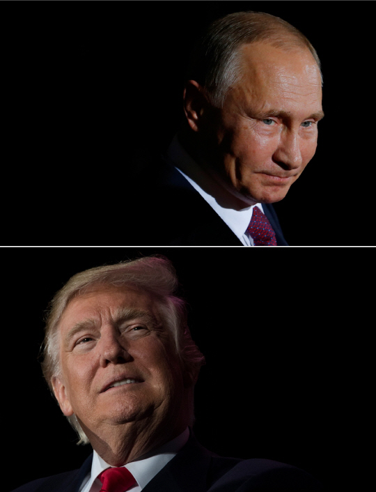 블라디미르 푸틴(위) 러시아 대통령과 도널드 트럼프 미국 대통령/AFP연합뉴스