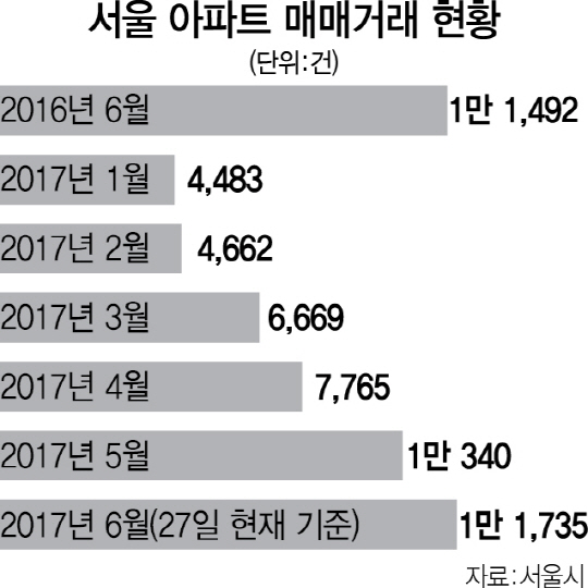 서울 아파트 6월 거래량 '6·19 대책'에도 역대최대