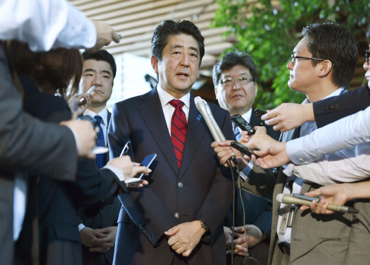 아베 신조(安倍晋三) 일본 총리의 모습./연합뉴스