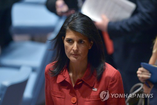 니키 헤일리 유엔주재 미국 대사의 모습./연합뉴스