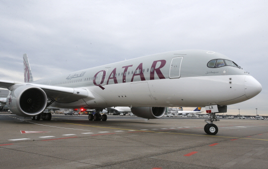 카타르 항공사의 에어버스 A350/프랑크푸르트=AP연합뉴스