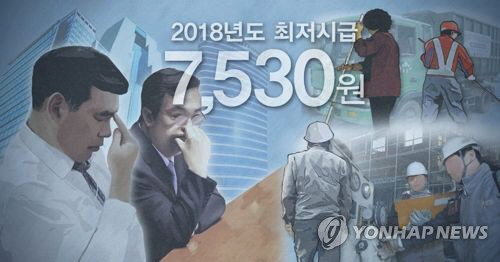 내년 최저임금 7천530원, 9급 1호봉 공무원 기본급 추월