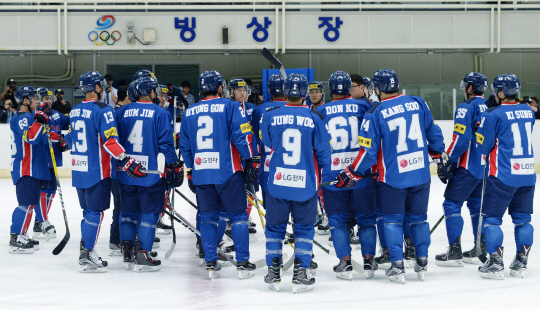 LG전자가 앞으로 1년간 남녀 아이스하키 국가대표팀을 공식 후원한다고 19일 밝혔다. 아이스하키는 국내에서 크게 인기있는 스포츠종목은 아니지만, 동계올림픽에서는 전 세계 팬들의 눈과 귀가 집중되는 종목이다. 사진은 태릉선수촌에서 아이스하키 선수들이 훈련을 하고 있는 모습./사진제공=LG전자