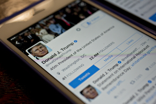 ‘트위터 정치의 대가’ 도널드 트럼프 미국 대통령의 트위터 계정/블룸버그