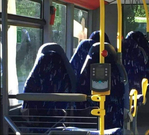 텅 비어있는 버스 좌석을 촬영한 사진 [페이스북 캡처/연합뉴스]