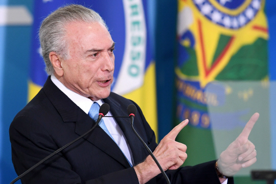 미셰우 테메르 브라질 대통령/브라질리아=AFP연합뉴스