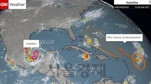 허리케인 프랭클린 예상경로/CNN웨더 캡처