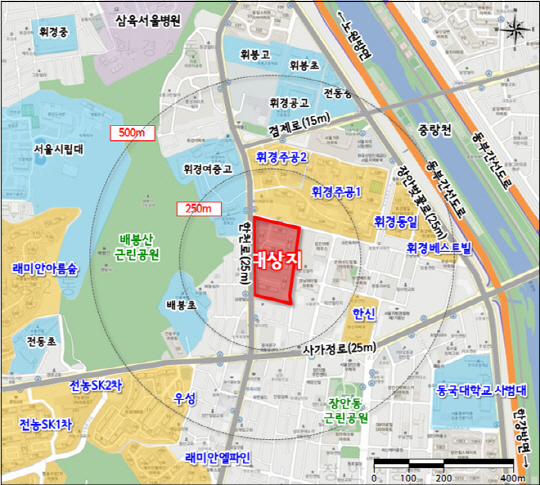 동대문구 장안동 현대아파트 위치도. /자료=서울시