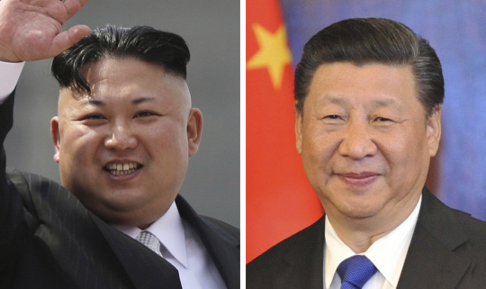 김정은(왼쪽) 북한 노동당 위원장과 시진핑 중국 국가주석/AP연합뉴스