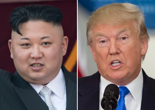 김정은(왼쪽) 북한 노동당 위원장과 도널드 트럼프 미국 대통령/AFP연합뉴스